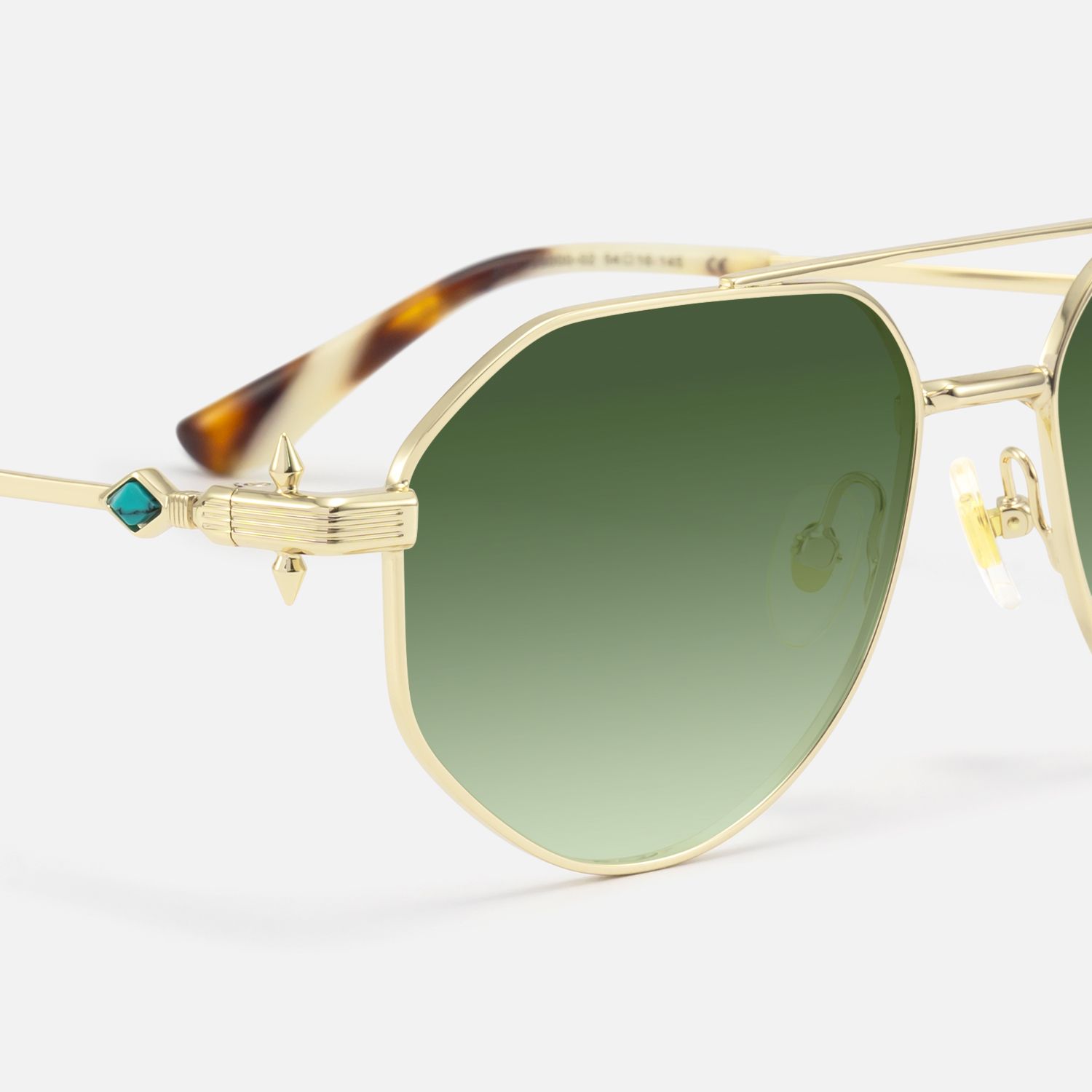 Aegis - Green Gradient Aviator Sunglasses by Vooglam - Design Details