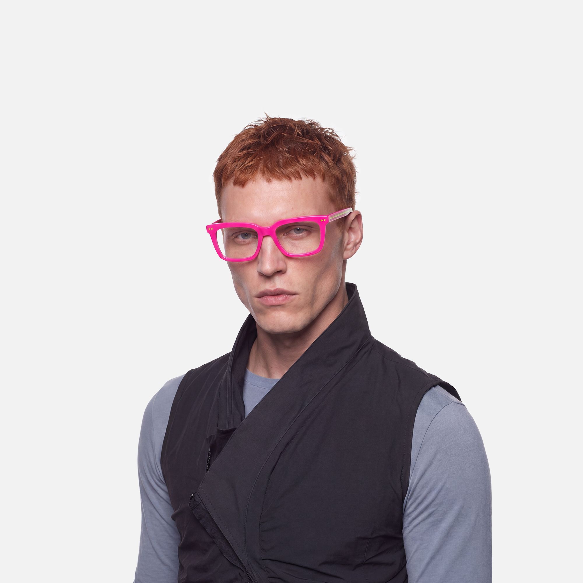 Remix - Chic Rectangle Pink Eyeglasses by Vooglam - Lifestyle Look