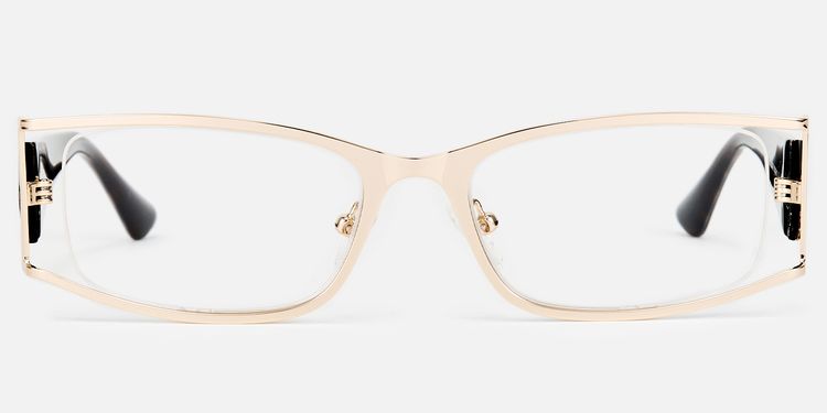 Elle - Rectangle Gold Eyeglasses by Vooglam