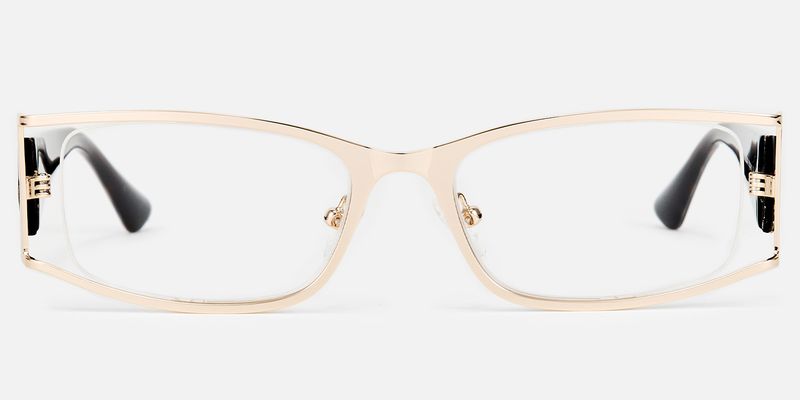 Elle - Rectangle Gold Eyeglasses | Vooglam