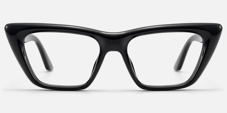 Meguro - Inflated Black Cat Eye Rx Glasses by Vooglam