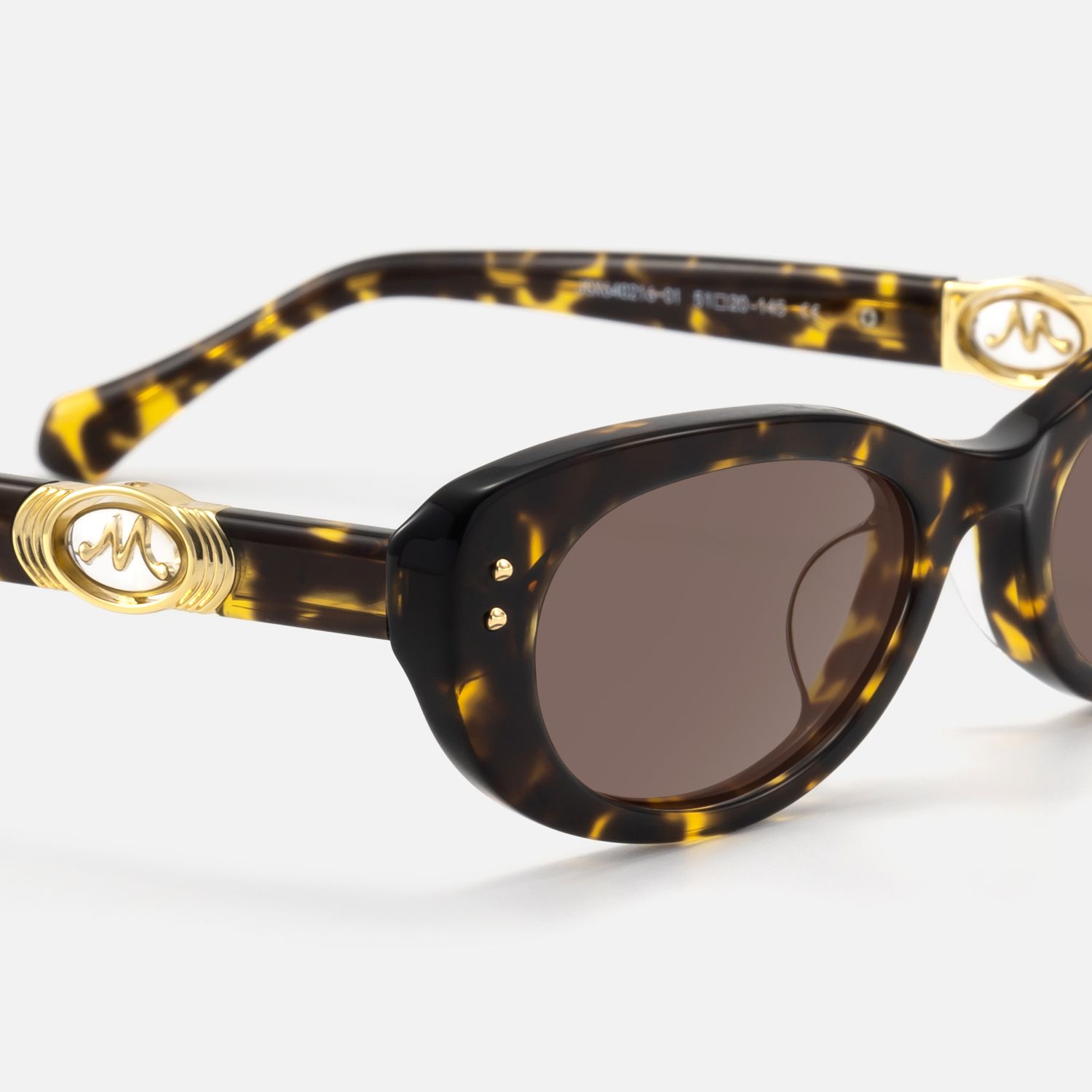 Ginza - Brown Tinted Tortoise Acetate Sunglasses by Vooglam - Design Details