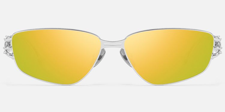 Spine - Silver Spine Deco Yellow Mirrored Shades by Vooglam