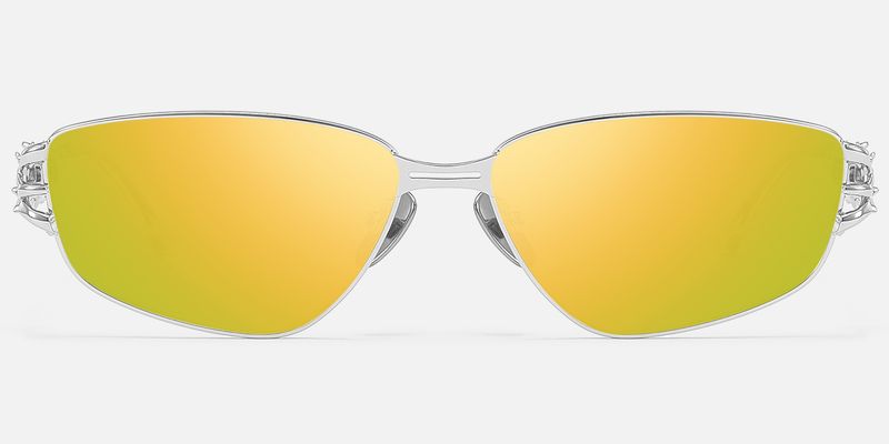 Spine - Silver Spine Deco Yellow Mirrored Shades by Vooglam
