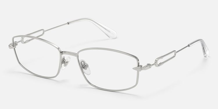 Bladework - Silver Thin Metal Narrow Glasses by Vooglam