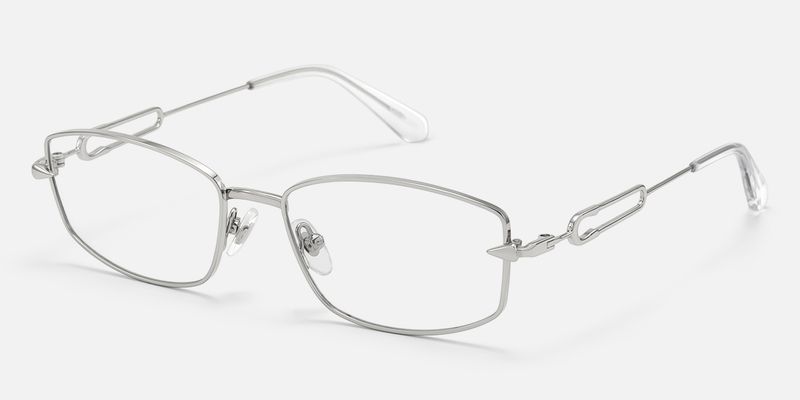 Bladework - Silver Thin Metal Narrow Glasses by Vooglam