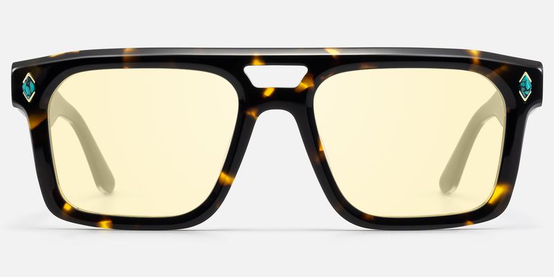 Bastion - Yellow Tint Tortoise Sunglasses by Vooglam