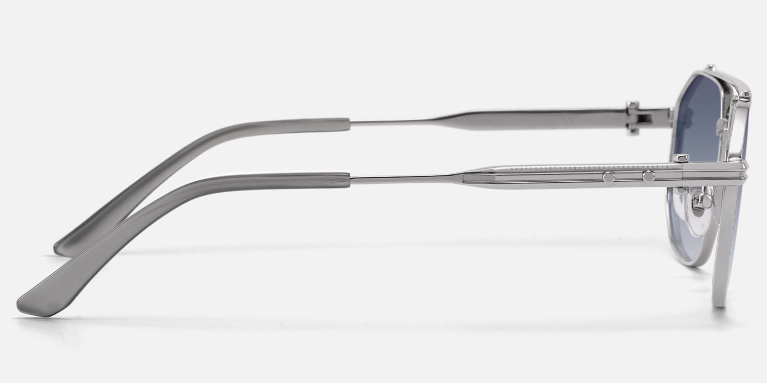 Ando - Light Gunmetal Gradient Gray Sunglasses by Vooglam - Side View