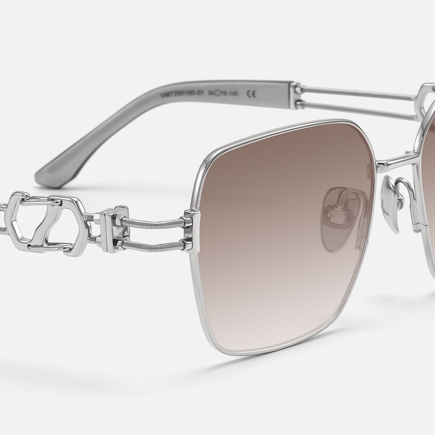 The Architect - Silver Carabiner Brown Sunglasses by Vooglam - Design Details