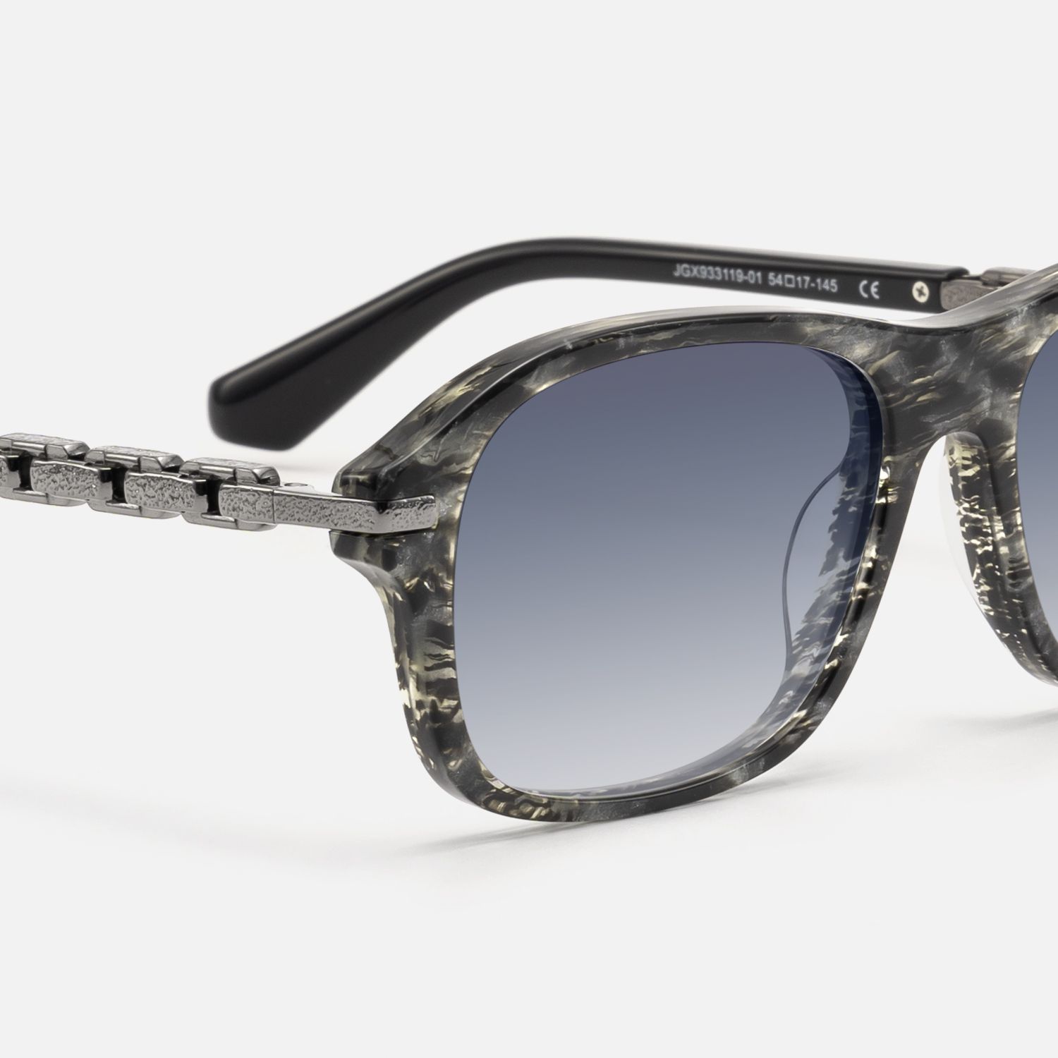 Albini - Black Marble Gunmetal Gradient Shades by Vooglam - Design Details
