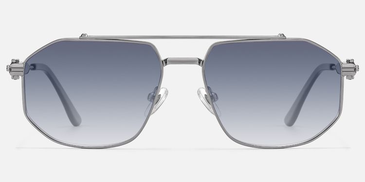 Ando - Light Gunmetal Gradient Gray Sunglasses by Vooglam