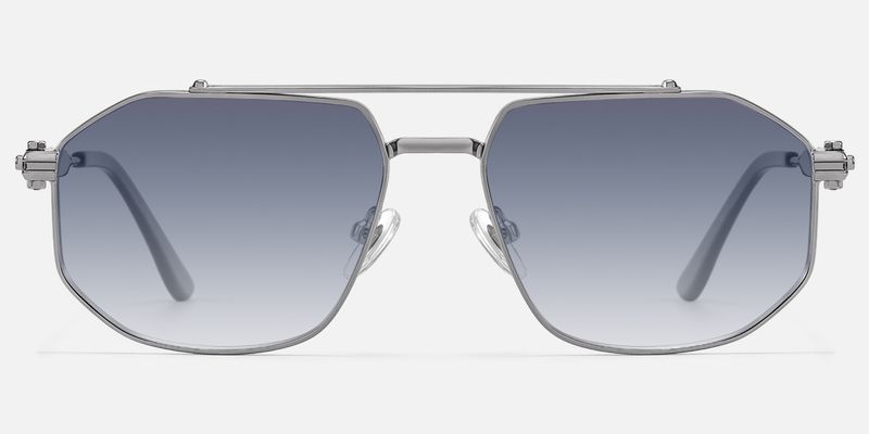 Ando - Light Gunmetal Gradient Gray Sunglasses by Vooglam