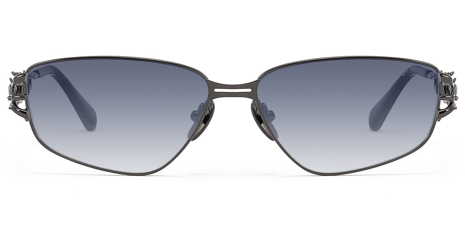 Spine - Gunmetal Thorn Geometric Sunglasses by Vooglam Product Details 1