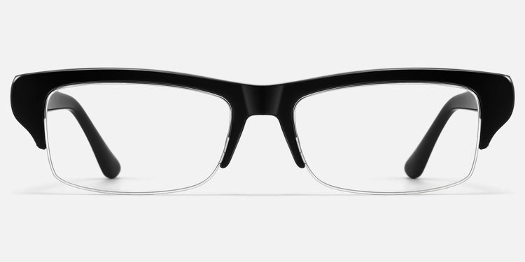 Kairo - Black Semi Rimless Acetate Glasses by Vooglam