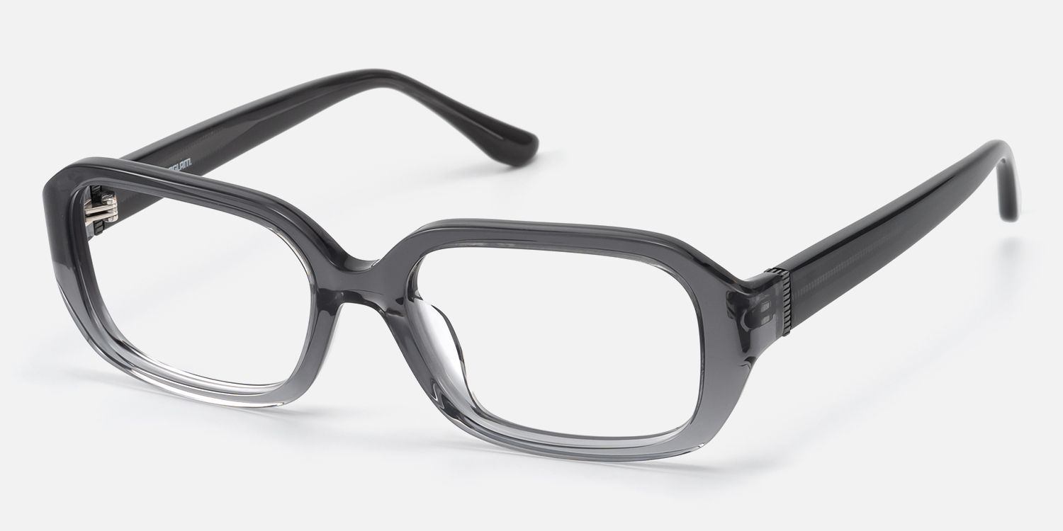 Mies - Gradient Gray Glasses with with Screw Deco by Vooglam - Front View