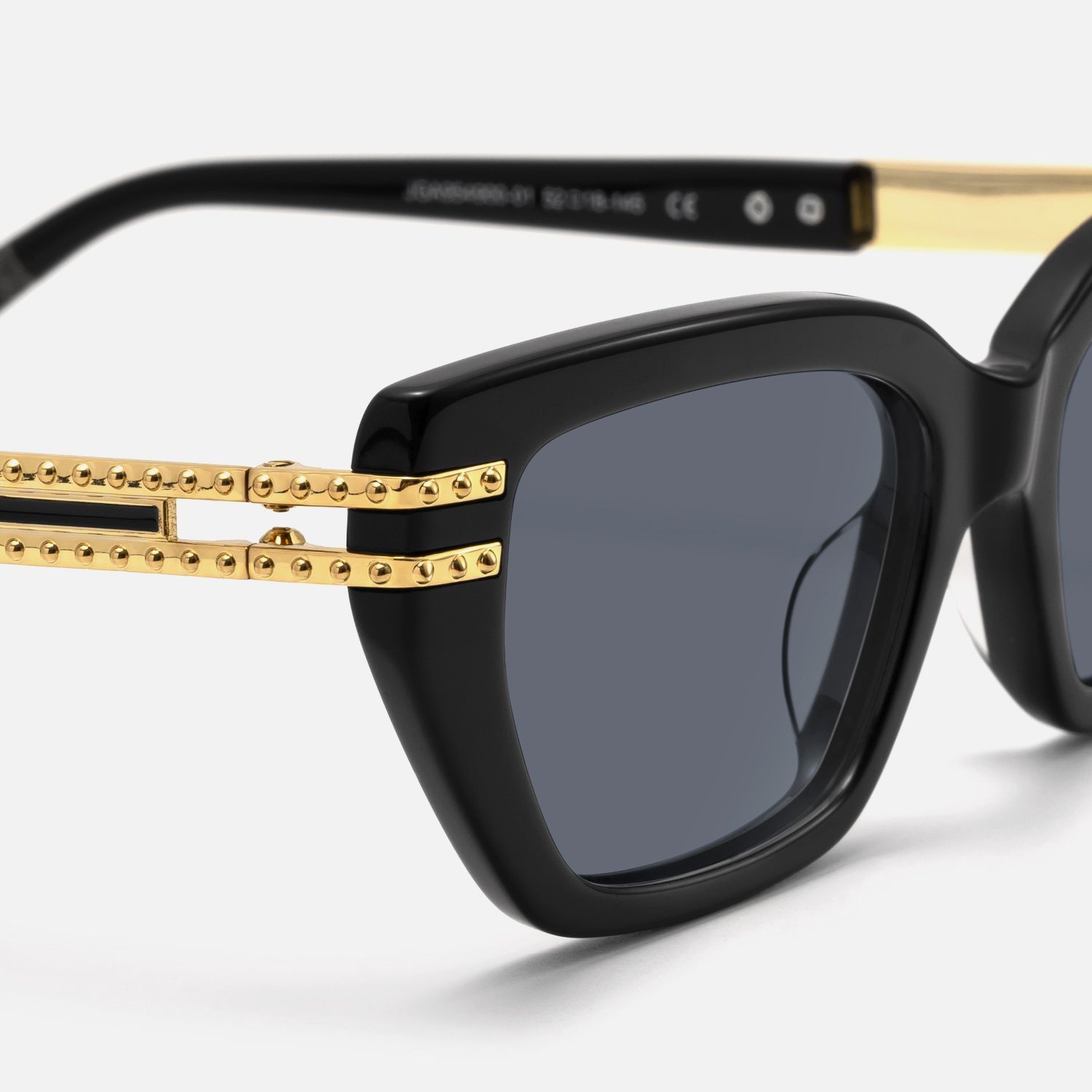 Nomad - Black Cateye Golden Rivet Glasses by Vooglam - Design Details