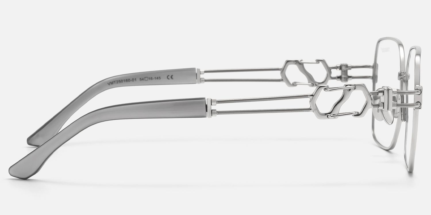 The Architect - Silver Carabiner Glasses by Vooglam - Side View