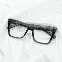 Galarza - Rectangle Black Eyeglasses | Vooglam On Model