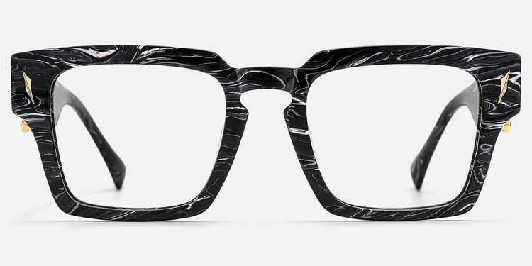 Stiletto - Black Marbled Glasses with Sword Deco by Vooglam