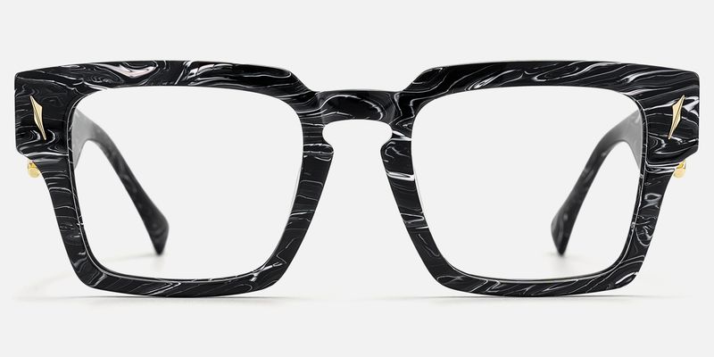 Stiletto - Black Marbled Glasses with Sword Deco by Vooglam