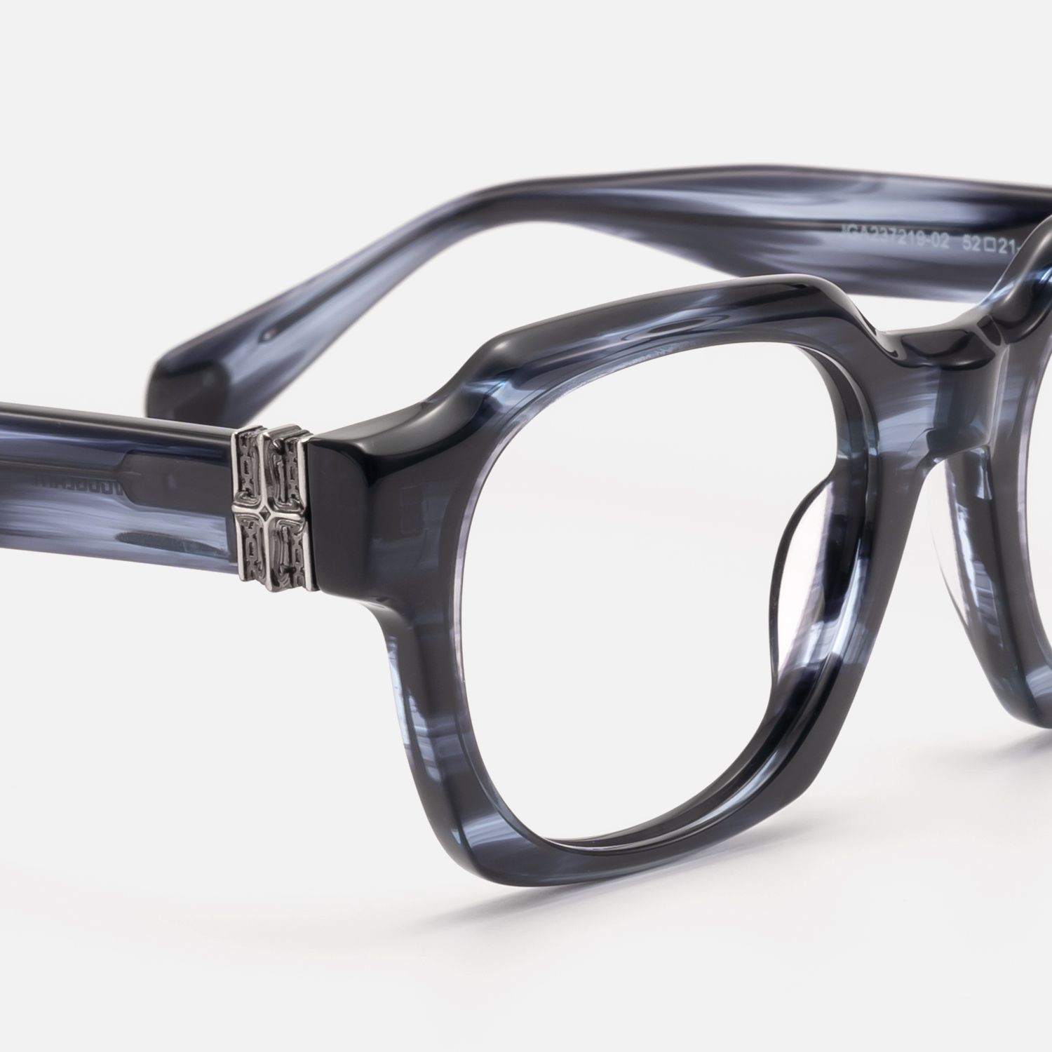 Vernon - Clear Dark Blue Fluid Texture Glasses by Vooglam - Design Details