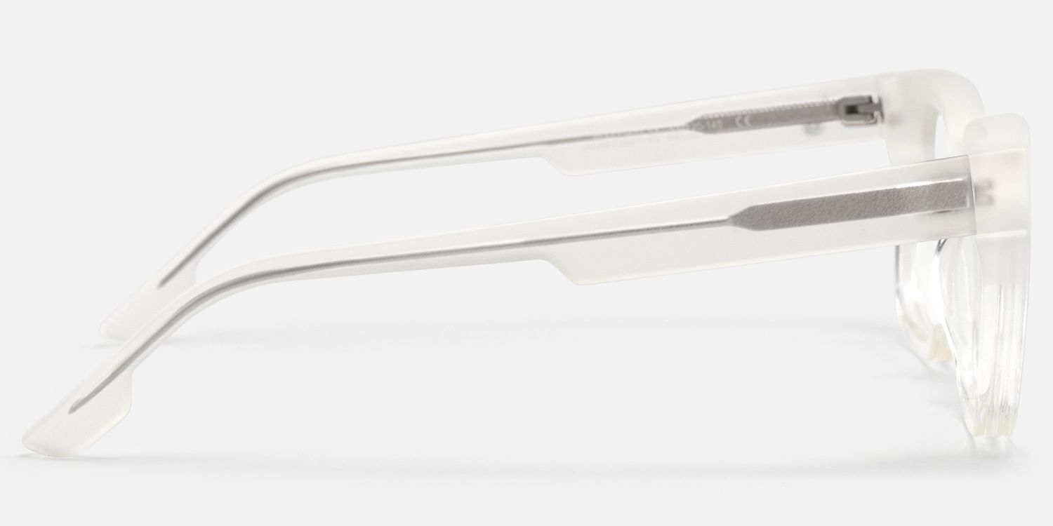 Strobe - Rectangle Transparent Eyeglasses by Vooglam - Side View