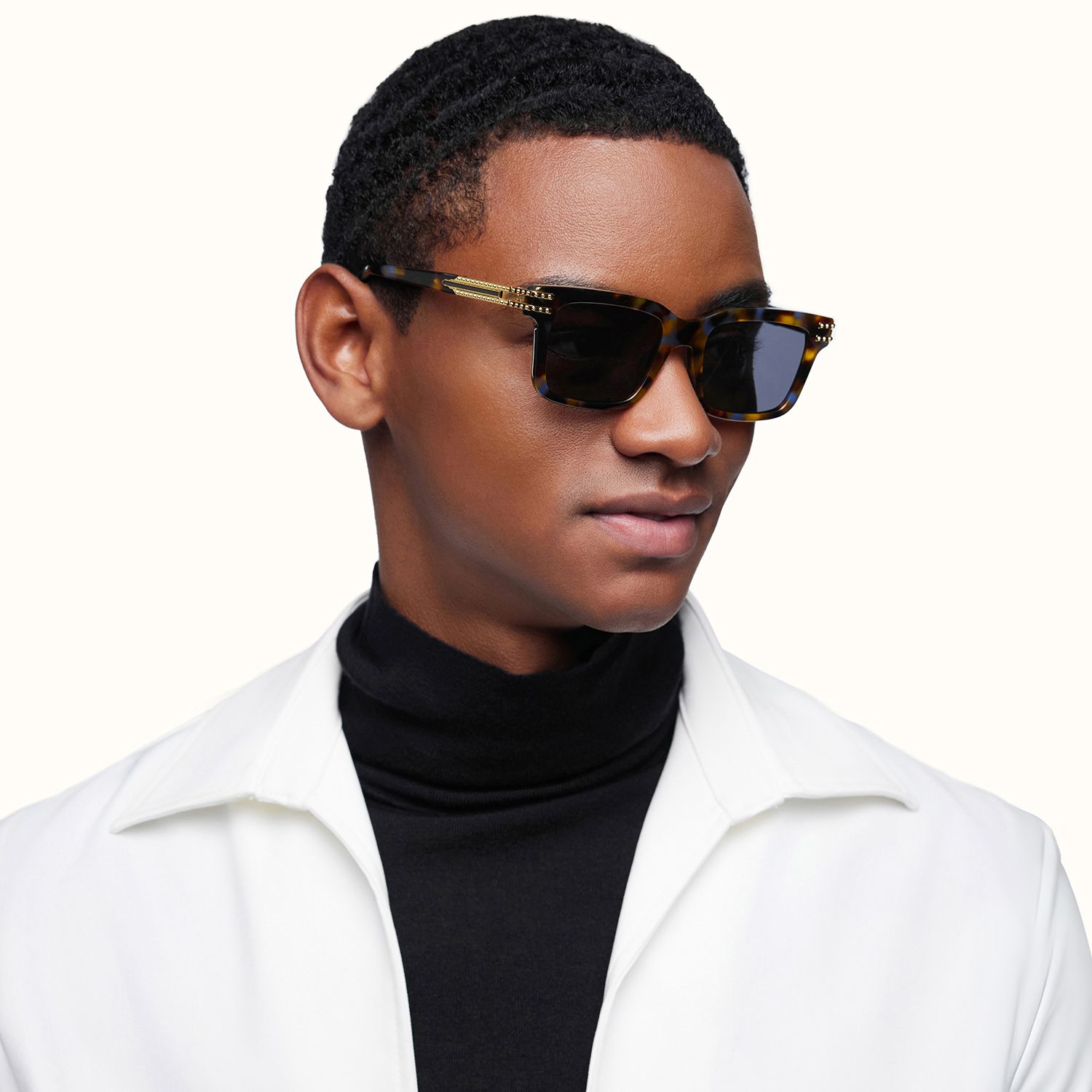Anansi - Tortoise Rectangle Sunglasses by Vooglam - Lifestyle Look