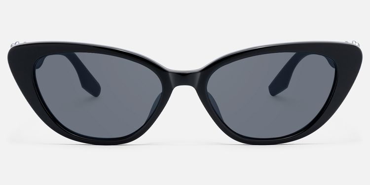 No Fate - Decorative Temple Black Cat Eye Sunglasses by Vooglam