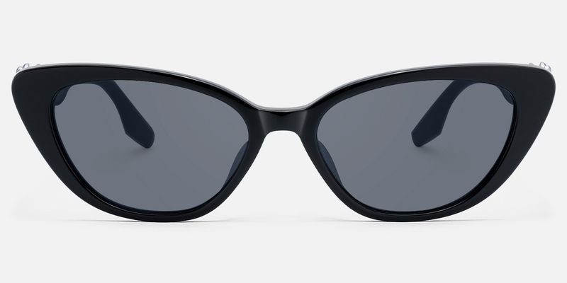No Fate - Decorative Temple Black Cat Eye Sunglasses by Vooglam