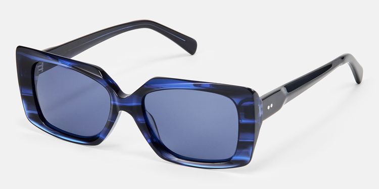 Stratus - Rectangle Blue Sunglasses by Vooglam