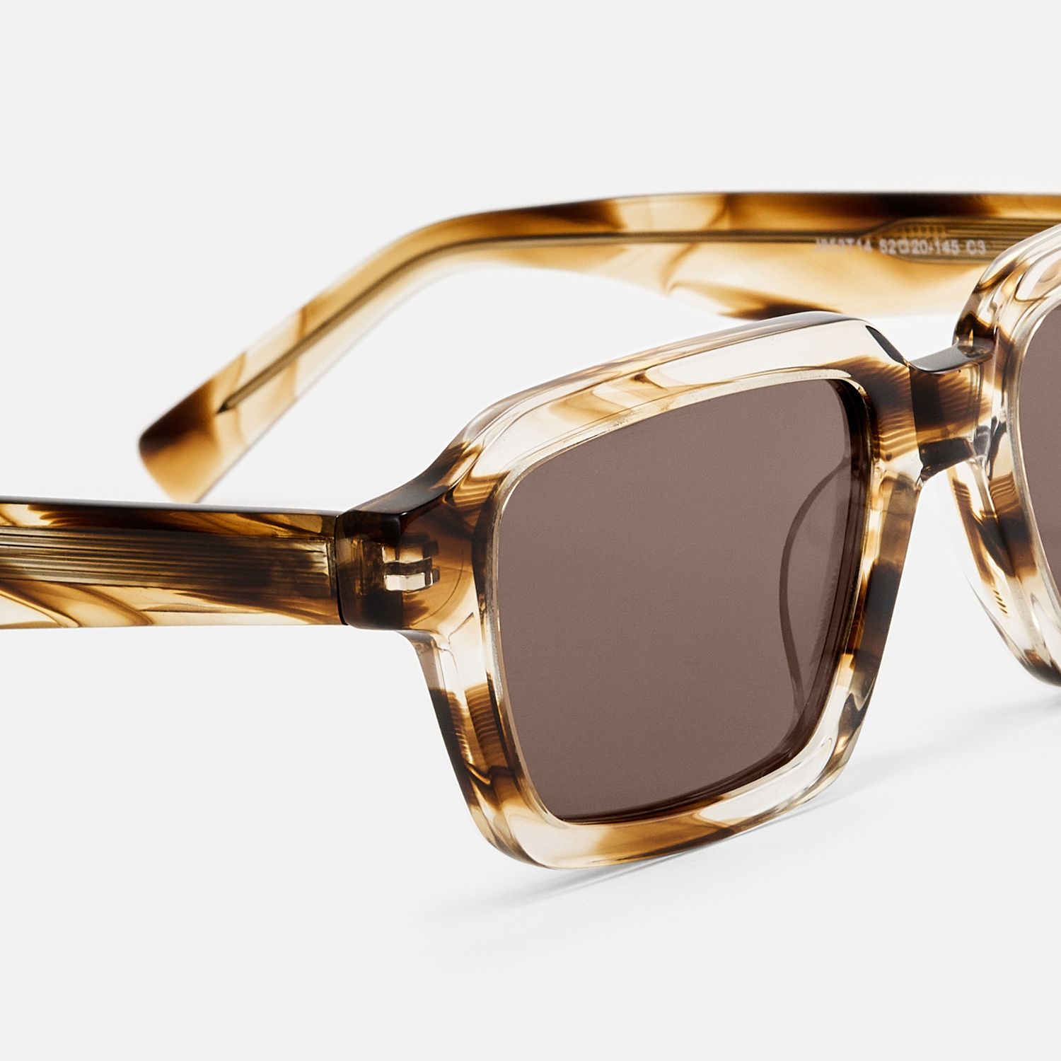 Jet - Rectangle Brown Sunglasses by Vooglam - Design Details