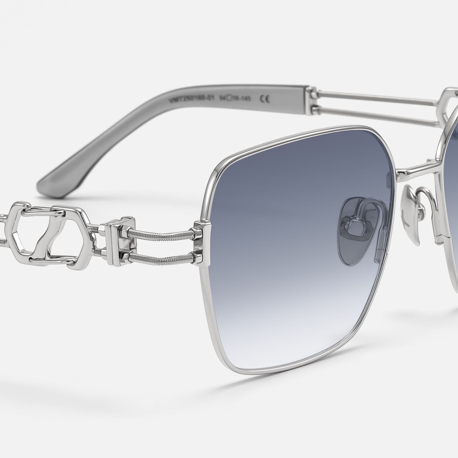 The Architect - Silver Gradient Gray Sunglasses by Vooglam - Design Details