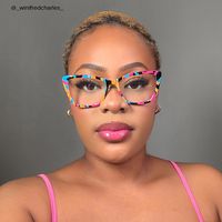 Sanchez - Rectangle Blue/Orange Eyeglasses - 7