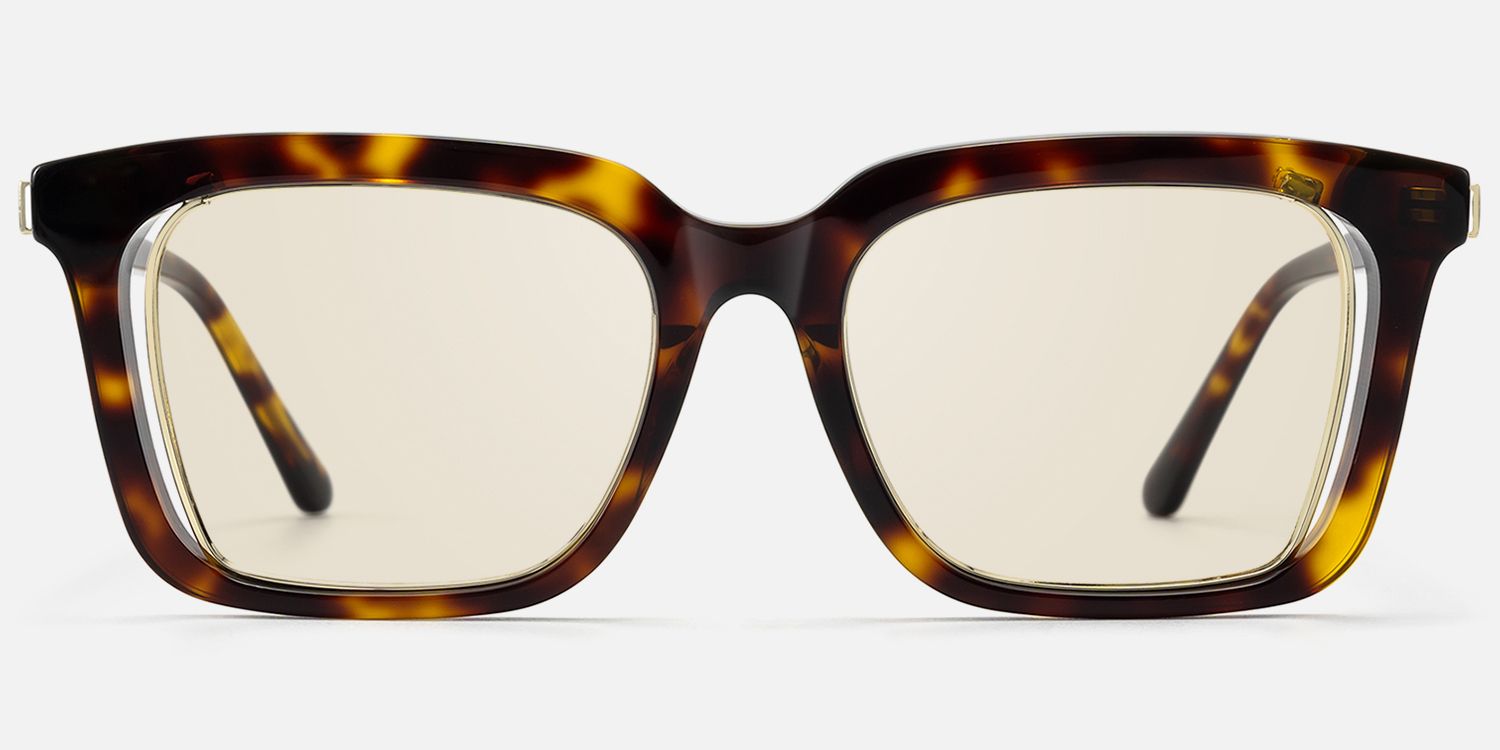 Chaparral - Retro Rectangle Tortoise Sunglasses by Vooglam - Angle View