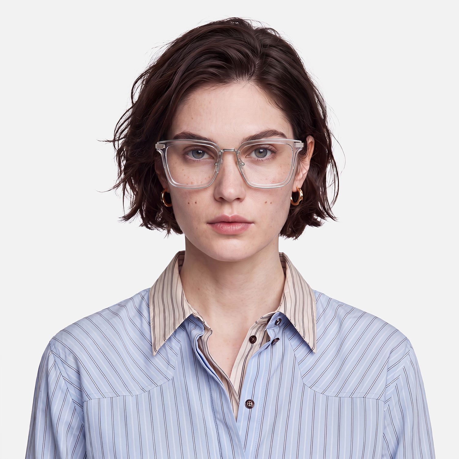 Kassel - Lightweight Clear Square Mixed Glasses by Vooglam - Lifestyle Look
