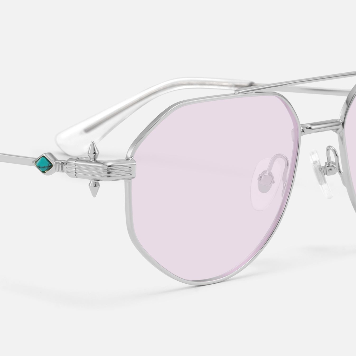 Aegis - Light Purple Tint Aviator Glasses by Vooglam - Design Details