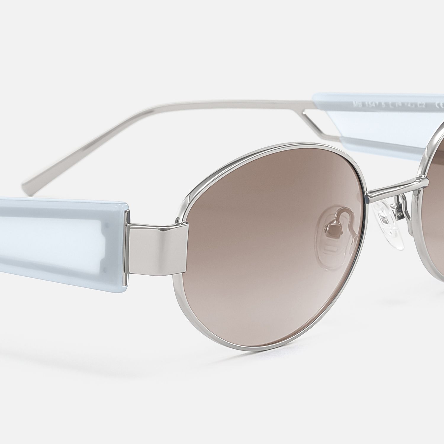 Ember - Silver Oval Gradient Brown Tinted Shades by Vooglam - Design Details