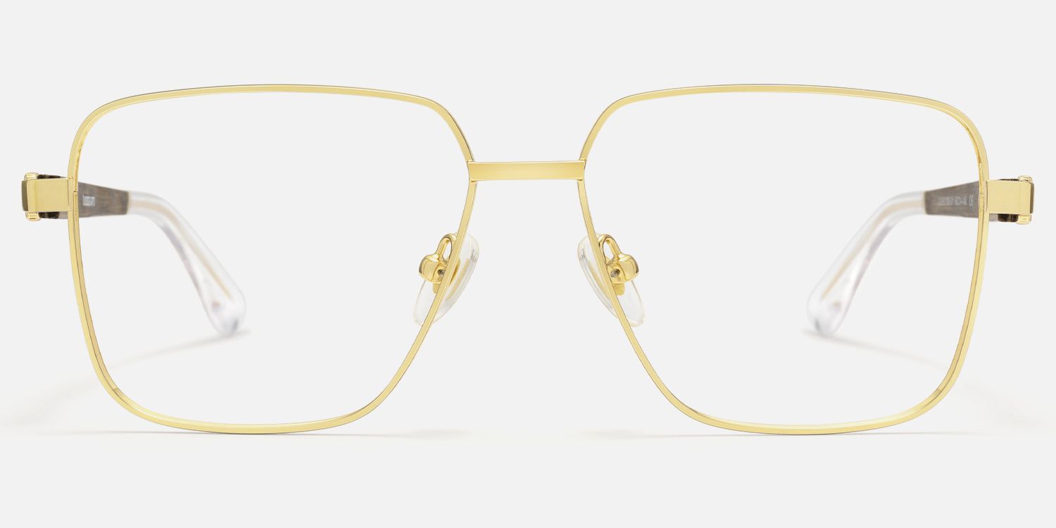 Griot - Square Gold Eyeglasses by Vooglam - Angle View