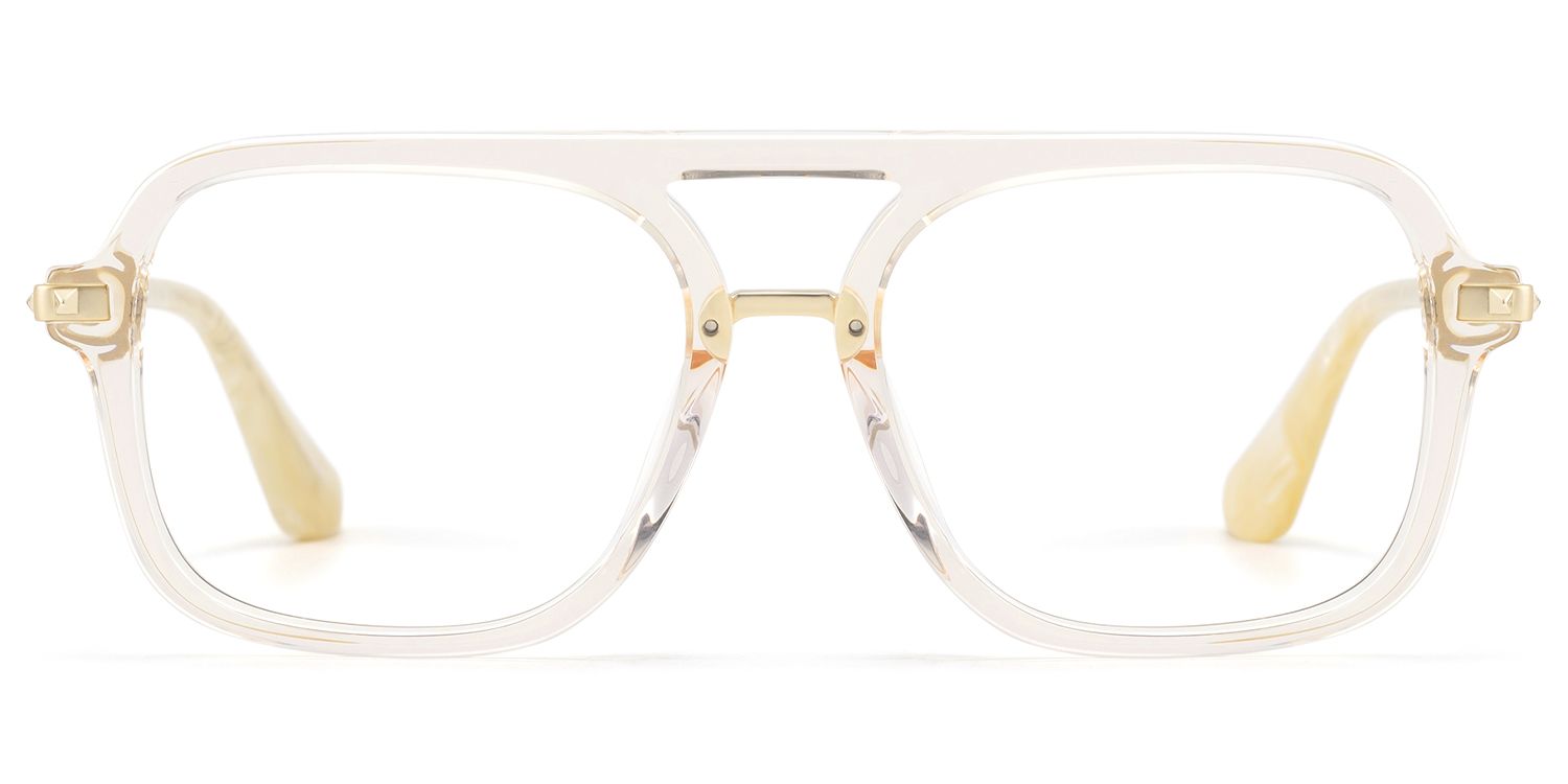 Marfa - Transparent Yellow Aviator Glasses by Vooglam Product Details 1