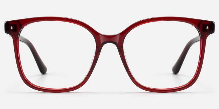 Spacek - Bold Square Red Boho Eyeglasses by Vooglam