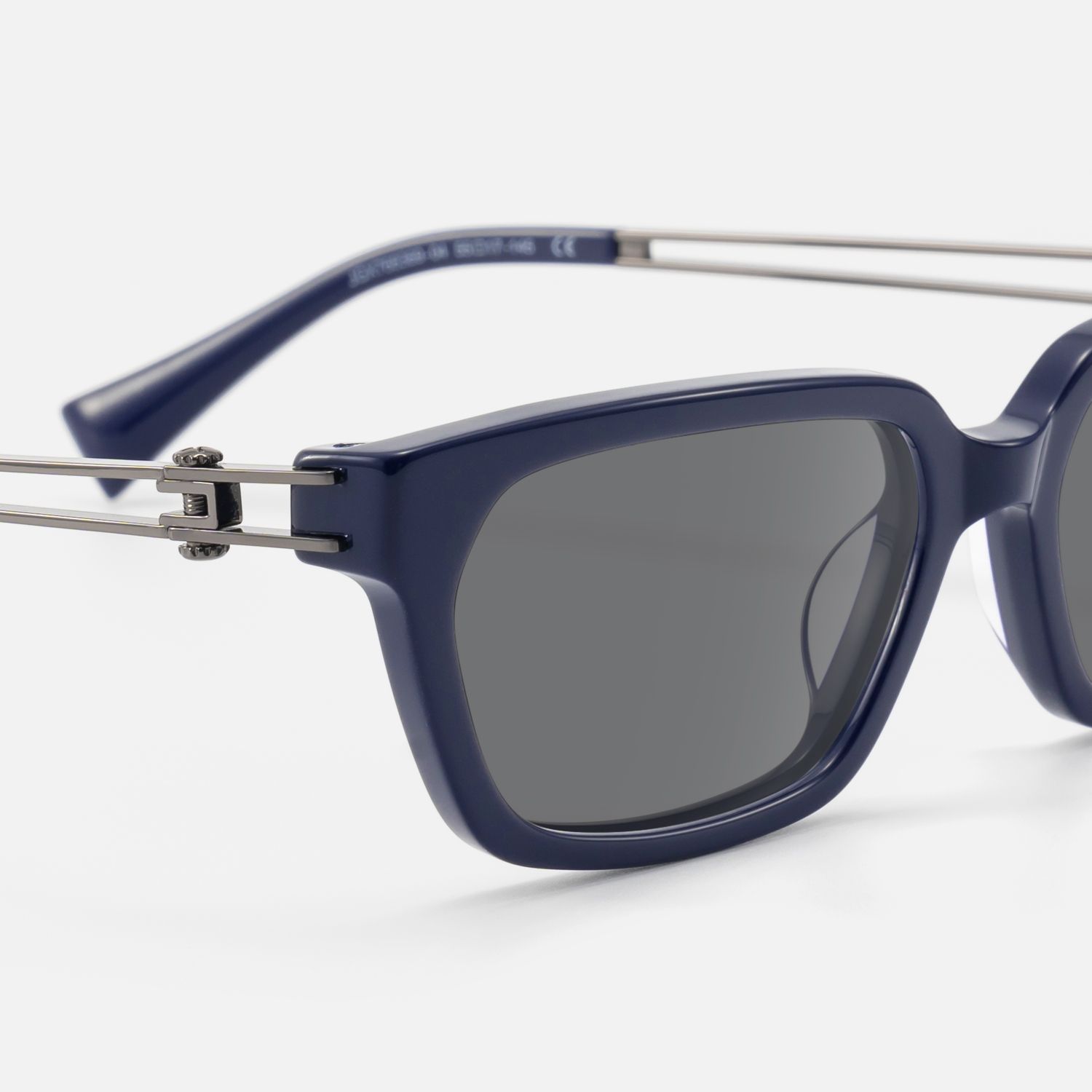 Scarpa - Bold Blue Double Wire Sunglasses by Vooglam - Design Details