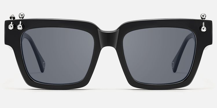 PIERCE - Sleek Square Black Sunglasses by Vooglam