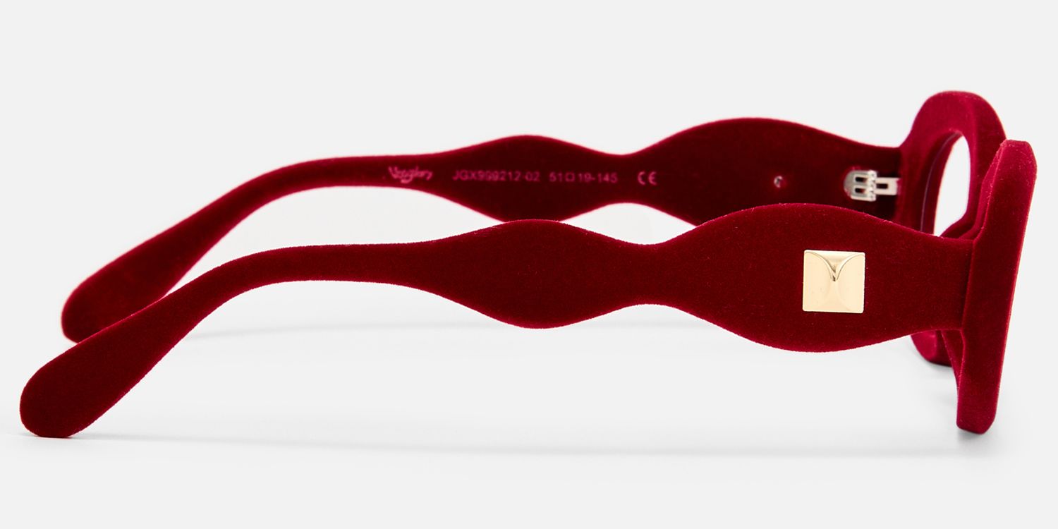 Royale - Oval Red Eyeglasses by Vooglam - Side View