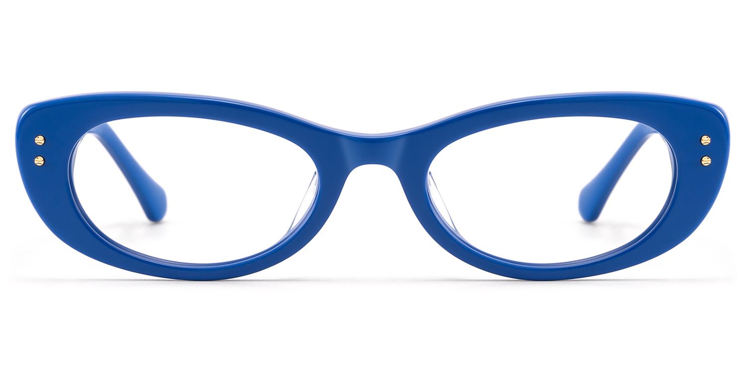 Ginza - Blue Funky Y2K Narrow Cat Eye Rx Glasses by Vooglam Product Details 1