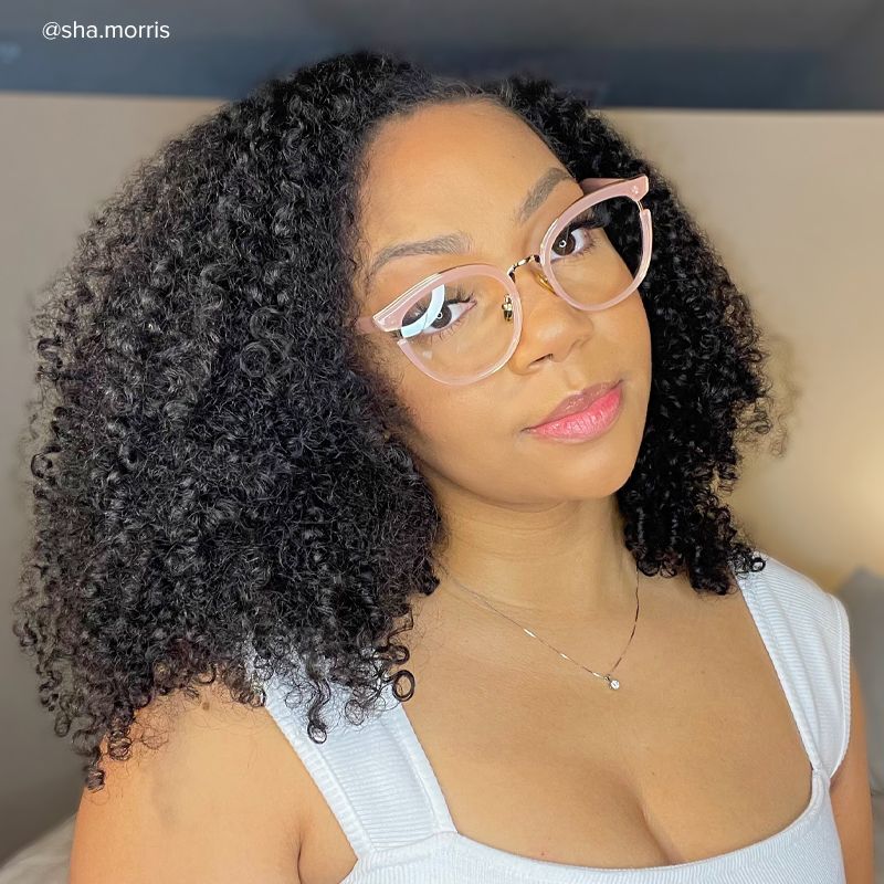 Cute Pink Cat Eye Glasses - 12