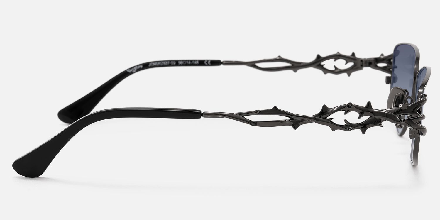 Spine - Gunmetal Thorn Geometric Sunglasses by Vooglam - Side View