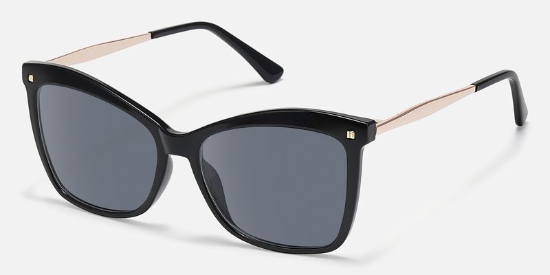 Libby - Black Gold Butterfly Large Sunglasses by Vooglam