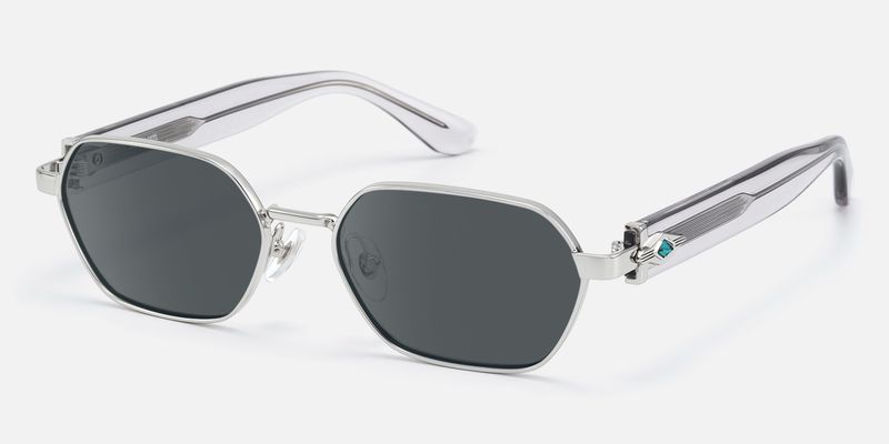 Orion - Gray Lens Mixed Material Sunglasses by Vooglam
