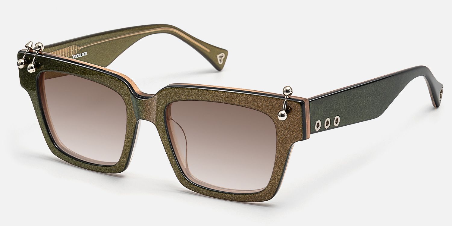 PIERCE - Piercing Pearlescent Brown Sunglasses by Vooglam - Front View