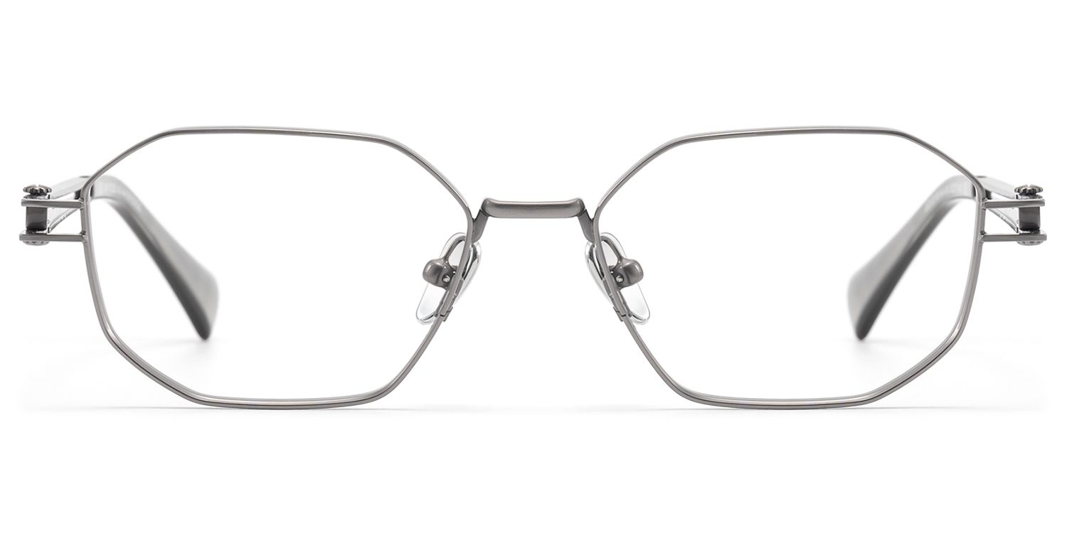 Loos-Pearl Gray Double Wire Light Polygonal Glasses by Vooglam Product Details 1